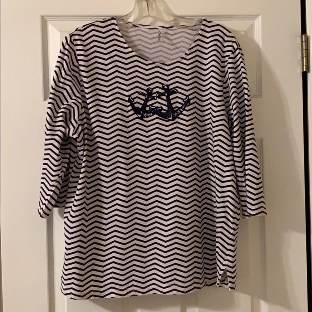 LuLu B XL Navy Anchor Sequined designer outfit